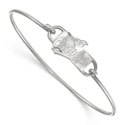 LogoArt Women's Baltimore Orioles Silver Logo Bangle Bracelet