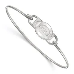 LogoArt Women's Cincinnati Reds Silver Logo Bangle Bracelet