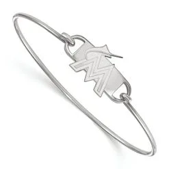 LogoArt Women's Miami Marlins Silver Logo Bangle Bracelet