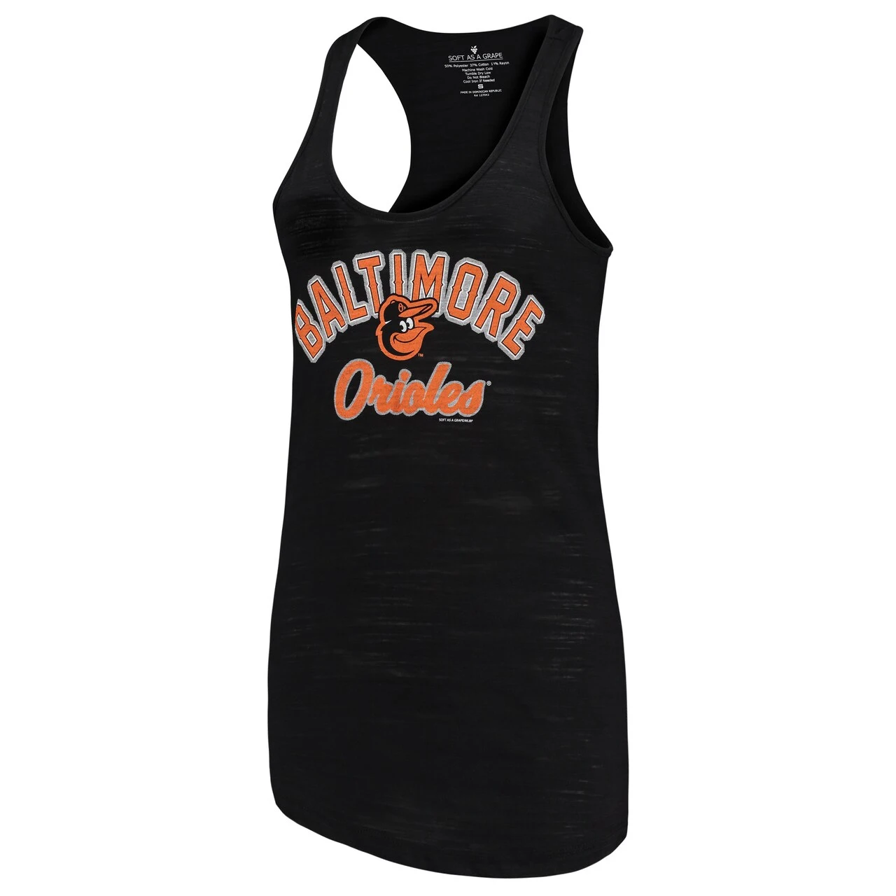 Women's Baltimore Orioles Soft As A Grape Black Multicount Racerback Tank Top - Image 2