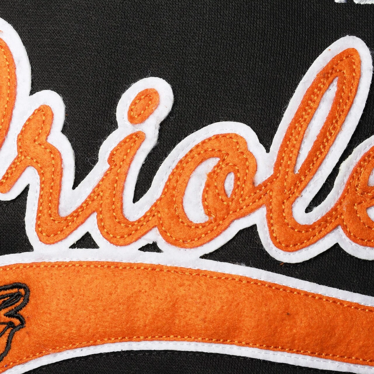 Women's Baltimore Orioles Soft As A Grape Black Plus Size Side Split Pullover Hoodie - Image 4