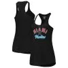 Women's Miami Marlins Soft As A Grape Black Multi-Count Tri-Blend Tank Top