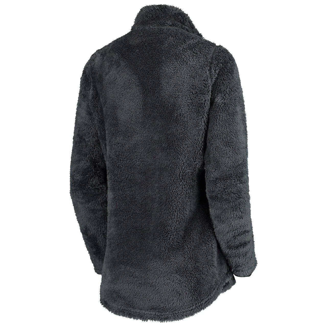 Women's Detroit Tigers Soft As A Grape Charcoal Sherpa Quarter-Zip Pullover Sweatshirt - Image 3