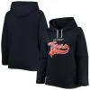 Women's Detroit Tigers Soft As A Grape Navy Plus Size Side Split Pullover Hoodie
