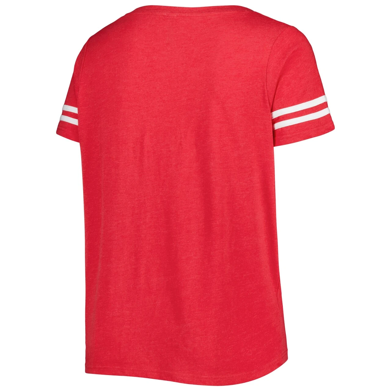 Women's Atlanta Braves Soft As A Grape Red Plus Size V-Neck Jersey T-Shirt - Image 3