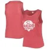 Women's Cincinnati Reds Soft As A Grape Red Plus Size High Neck Tri-Blend Tank Top
