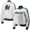 Women's Miami Marlins Starter White Hometown Satin Full-Snap Jacket
