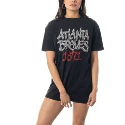 Women's Atlanta Braves The Wild Collective Black T-Shirt Dress