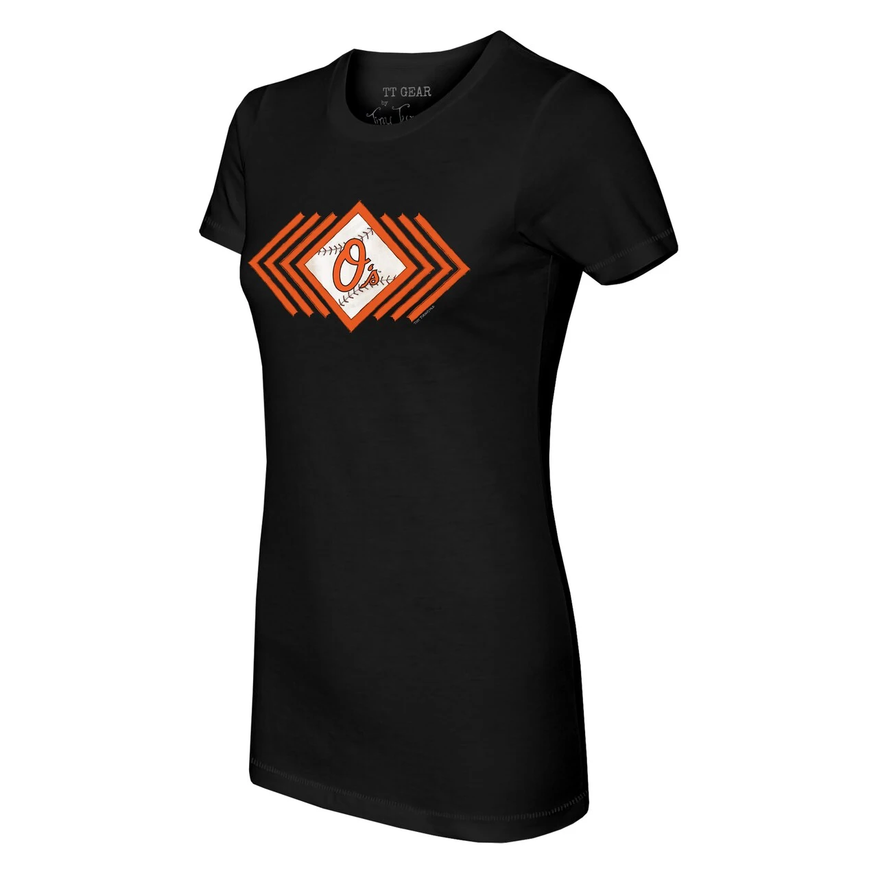 Women's Baltimore Orioles Tiny Turnip Black Prism Arrows T-Shirt - Image 2