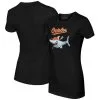 Women's Baltimore Orioles Tiny Turnip Black Shark T-Shirt
