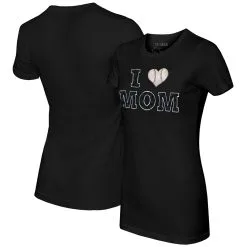 Women's Miami Marlins Tiny Turnip Black I Love Mom T-Shirt