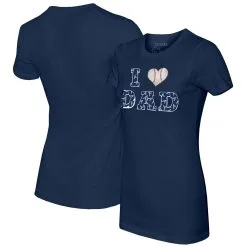 Women's Atlanta Braves Tiny Turnip Navy I Love Dad T-Shirt