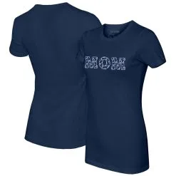 Women's Atlanta Braves Tiny Turnip Navy Logo Mom T-Shirt