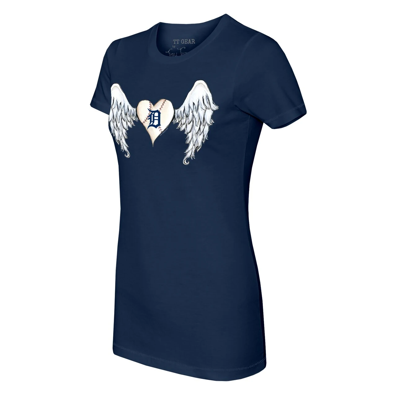 Women's Detroit Tigers Tiny Turnip Navy Angel Wings T-Shirt - Image 2