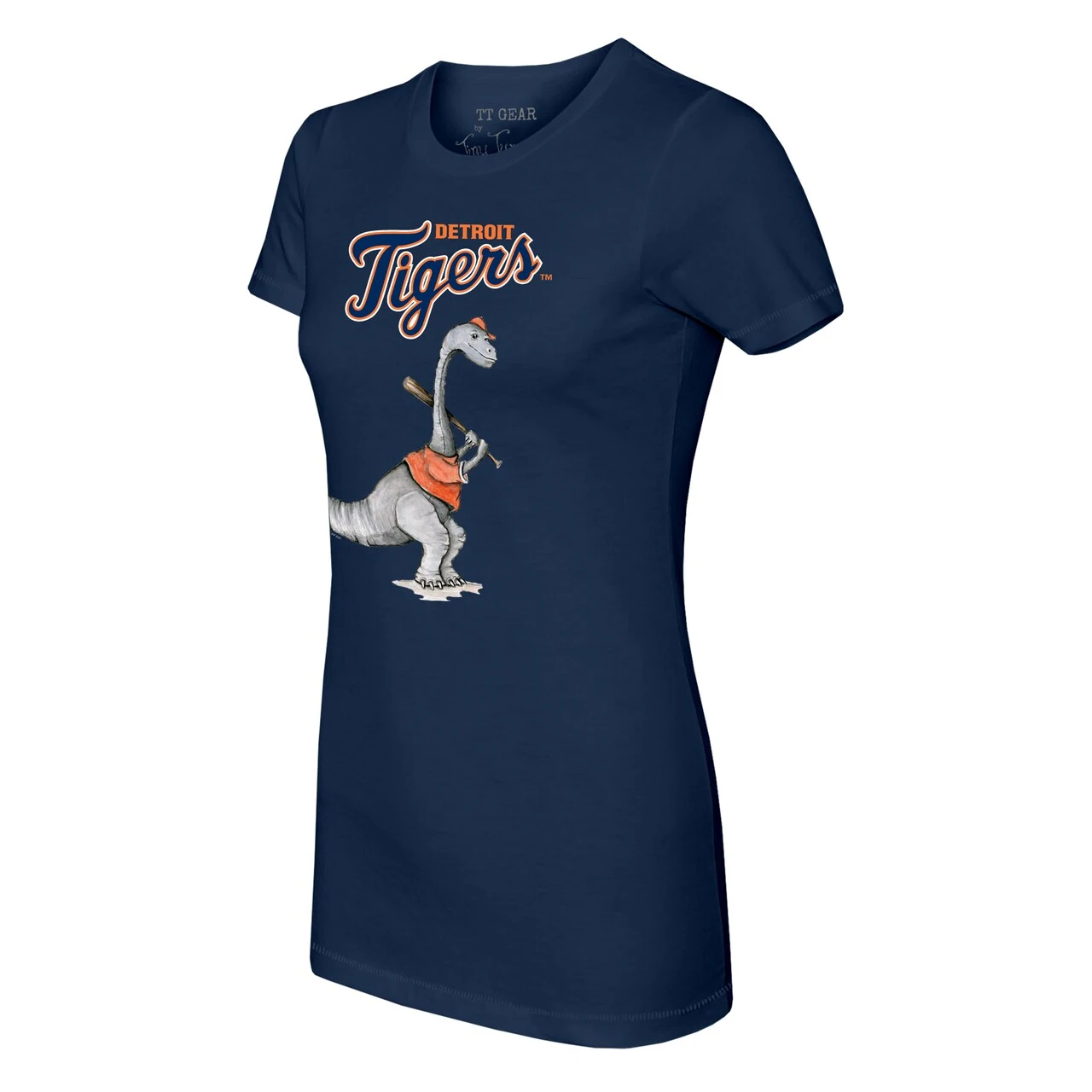 Women's Detroit Tigers Tiny Turnip Navy Bronto T-Shirt - Image 2