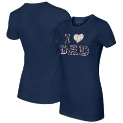 Women's Detroit Tigers Tiny Turnip Navy I Love Dad T-Shirt