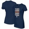 Women's Detroit Tigers Tiny Turnip Navy Stacked T-Shirt