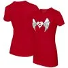Women's Cincinnati Reds Tiny Turnip Red Angel Wings T-Shirt