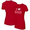 Women's Cincinnati Reds Tiny Turnip Red I Love Dad T-Shirt