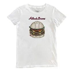 Women's Atlanta Braves Tiny Turnip White Burger T-Shirt