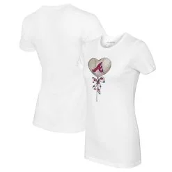Women's Atlanta Braves Tiny Turnip White Heart Lolly T-Shirt