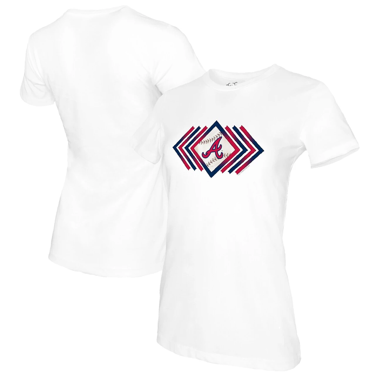 Women's Atlanta Braves Tiny Turnip White Prism Arrows T-Shirt