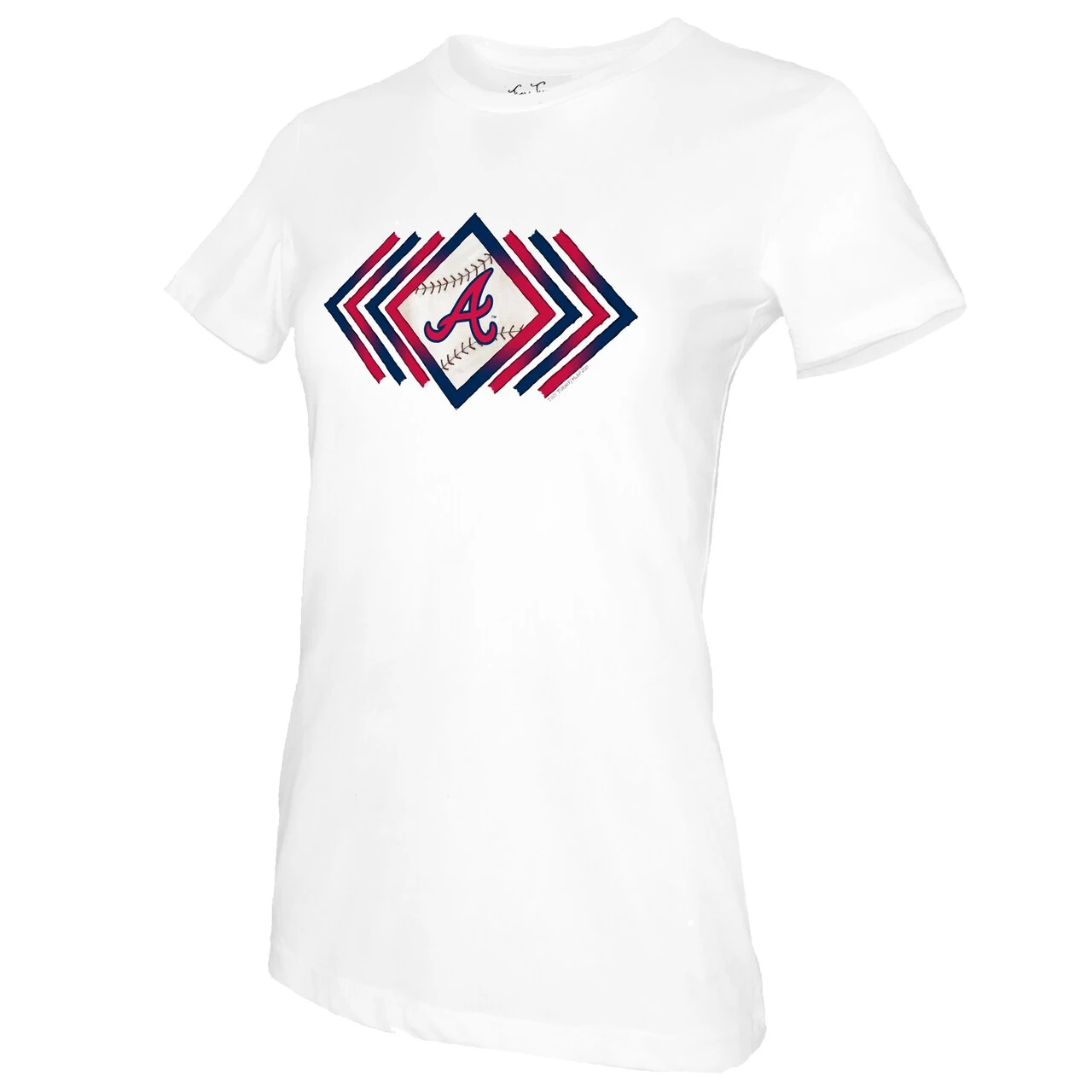 Women's Atlanta Braves Tiny Turnip White Prism Arrows T-Shirt - Image 2