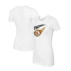 Women's Baltimore Orioles Tiny Turnip White Fastball T-Shirt