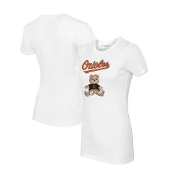 Women's Baltimore Orioles Tiny Turnip White Girl Teddy T-Shirt