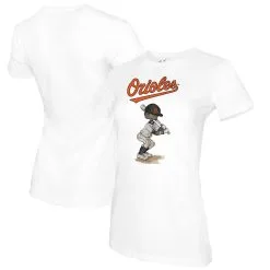 Women's Baltimore Orioles Tiny Turnip White James T-Shirt