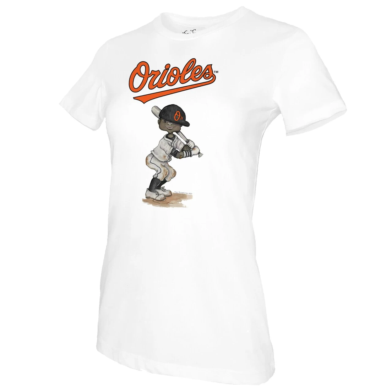 Women's Baltimore Orioles Tiny Turnip White James T-Shirt - Image 2
