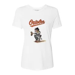 Women's Baltimore Orioles Tiny Turnip White Kate The Catcher T-Shirt