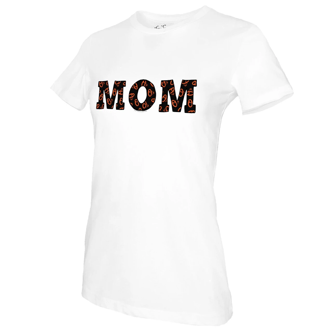 Women's Baltimore Orioles Tiny Turnip White Mom T-Shirt - Image 2