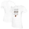Women's Baltimore Orioles Tiny Turnip White Stacked T-Shirt