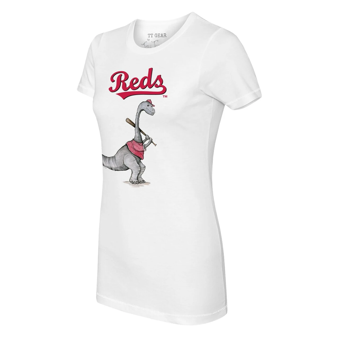 Women's Cincinnati Reds Tiny Turnip White Bronto T-Shirt - Image 2