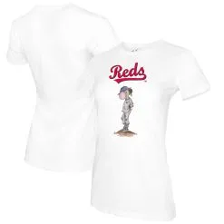 Women's Cincinnati Reds Tiny Turnip White Bubbles T-Shirt