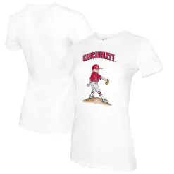Women's Cincinnati Reds Tiny Turnip White Clemente T-Shirt