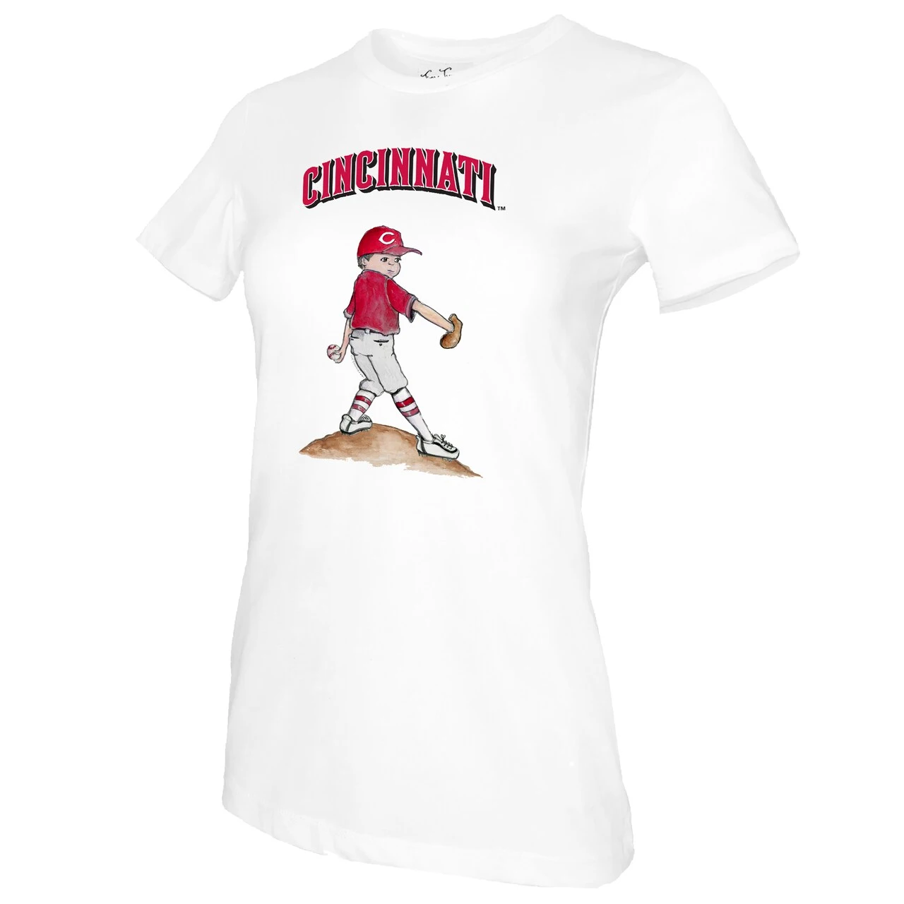 Women's Cincinnati Reds Tiny Turnip White Clemente T-Shirt - Image 2
