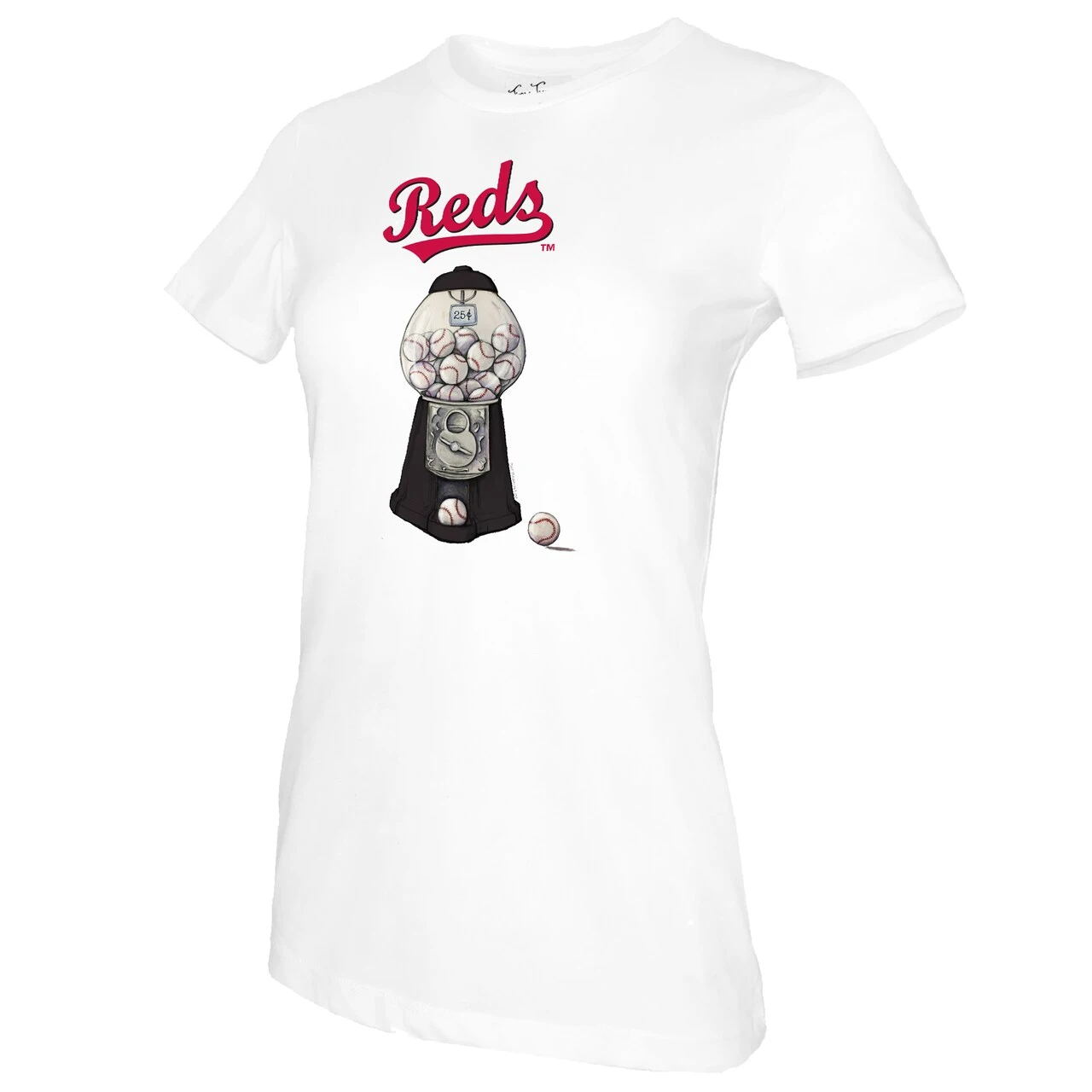Women's Cincinnati Reds Tiny Turnip White Gumball Machine T-Shirt - Image 2