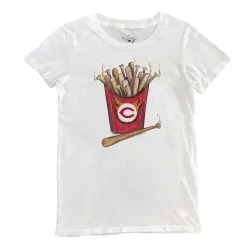 Women's Cincinnati Reds Tiny Turnip White Hot Bats T-Shirt