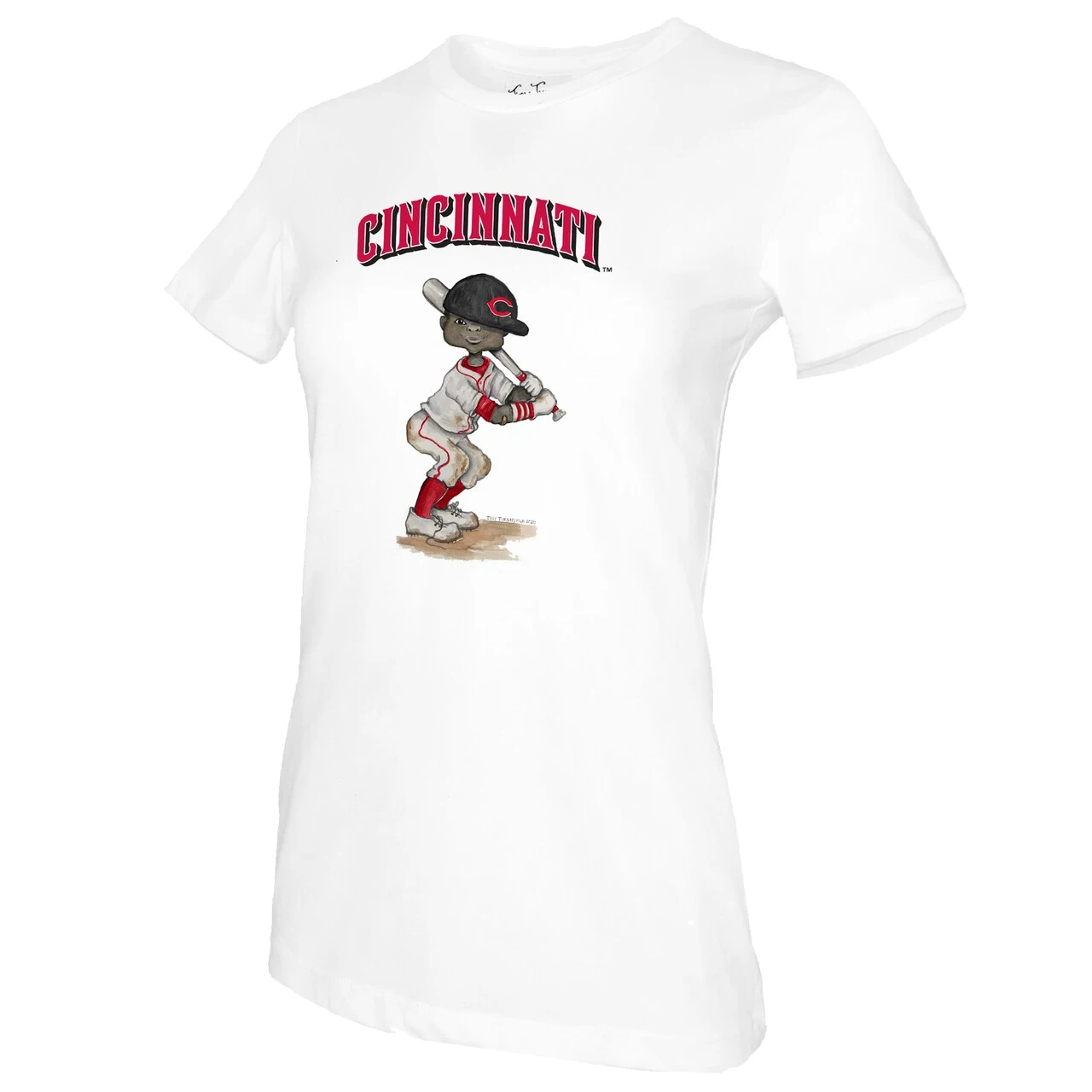 Women's Cincinnati Reds Tiny Turnip White James T-Shirt - Image 2