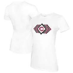 Women's Cincinnati Reds Tiny Turnip White Prism Arrows T-Shirt