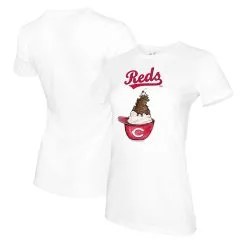 Women's Cincinnati Reds Tiny Turnip White Sundae Helmet T-Shirt