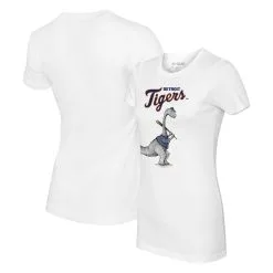 Women's Detroit Tigers Tiny Turnip White Bronto T-Shirt