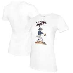 Women's Detroit Tigers Tiny Turnip White Clemente T-Shirt