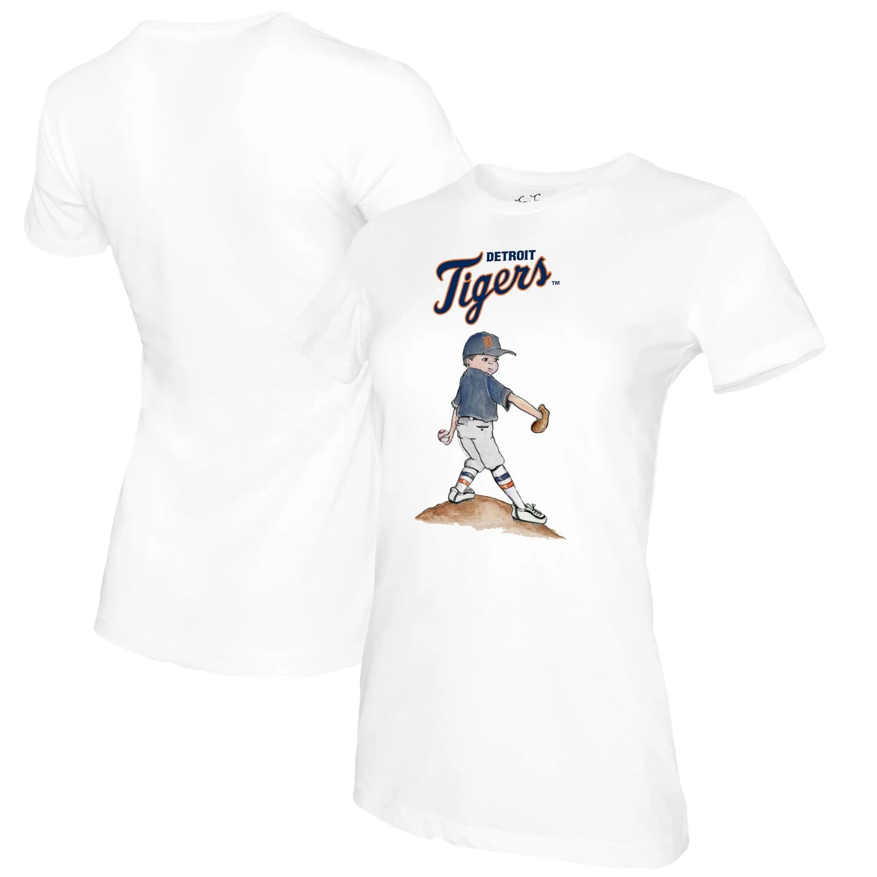 Women's Detroit Tigers Tiny Turnip White Clemente T-Shirt