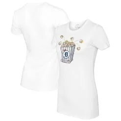 Women's Detroit Tigers Tiny Turnip White Popcorn T-Shirt