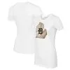 Women's Detroit Tigers Tiny Turnip White State Outline T-Shirt
