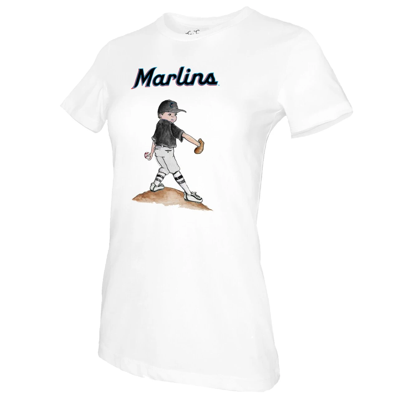 Women's Miami Marlins Tiny Turnip White Clemente T-Shirt - Image 2