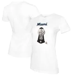 Women's Miami Marlins Tiny Turnip White Gumball Machine T-Shirt